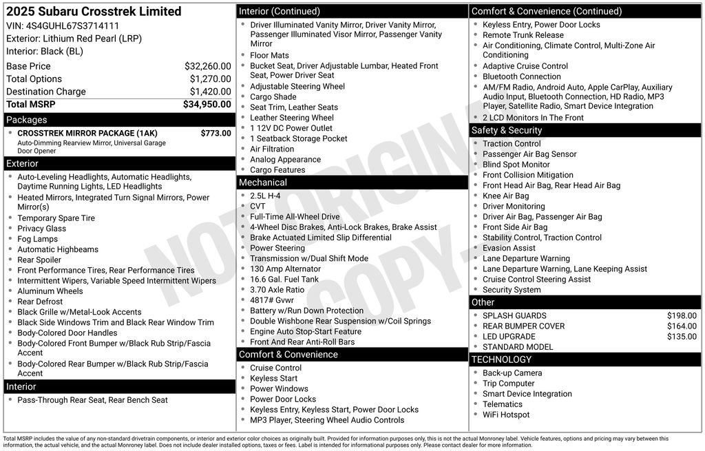 Certified 2025 Subaru Crosstrek 2.5i Limited w/ Crosstrek Mirror Package image 31