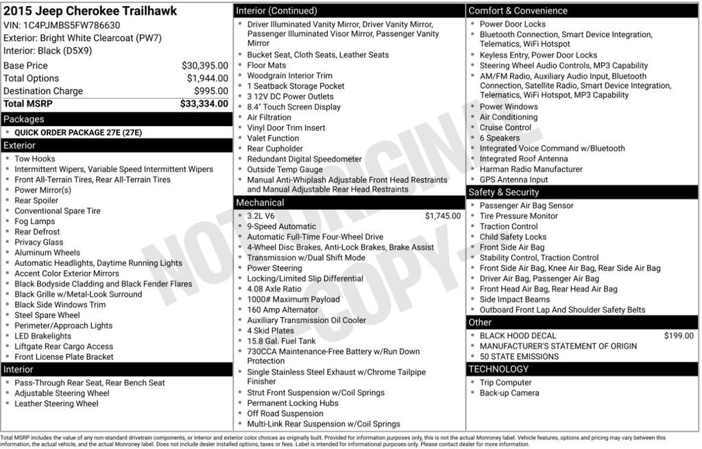 Used 2015 Jeep Cherokee Trailhawk image 3