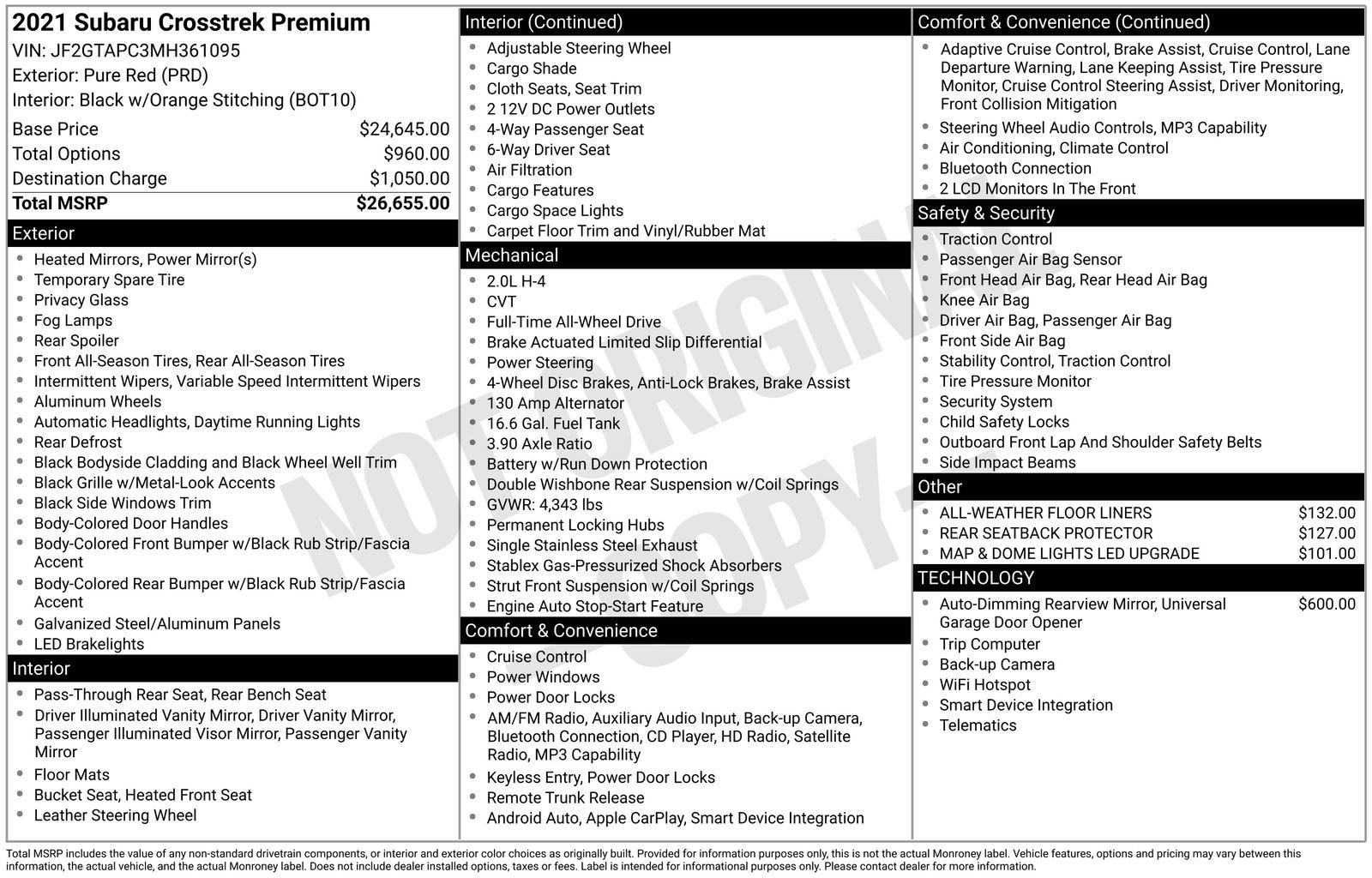 Used 2021 Subaru Crosstrek 2.0i Premium image 41