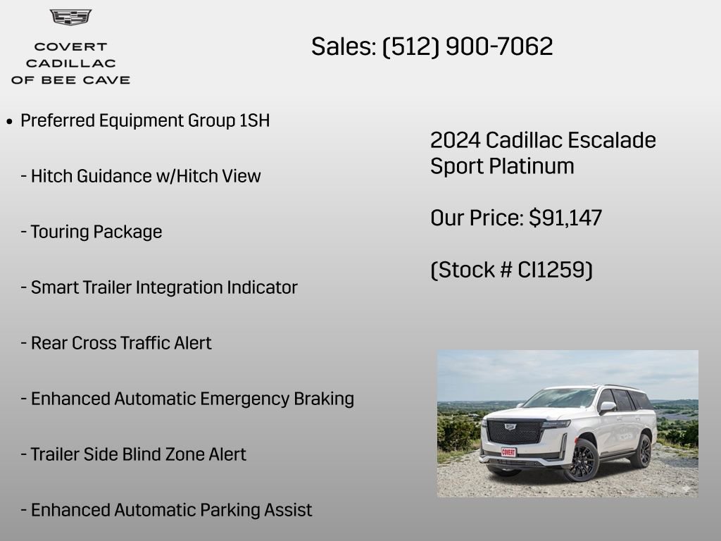 Certified 2024 Cadillac Escalade Sport Platinum w/ LPO, ONYX Package image 20