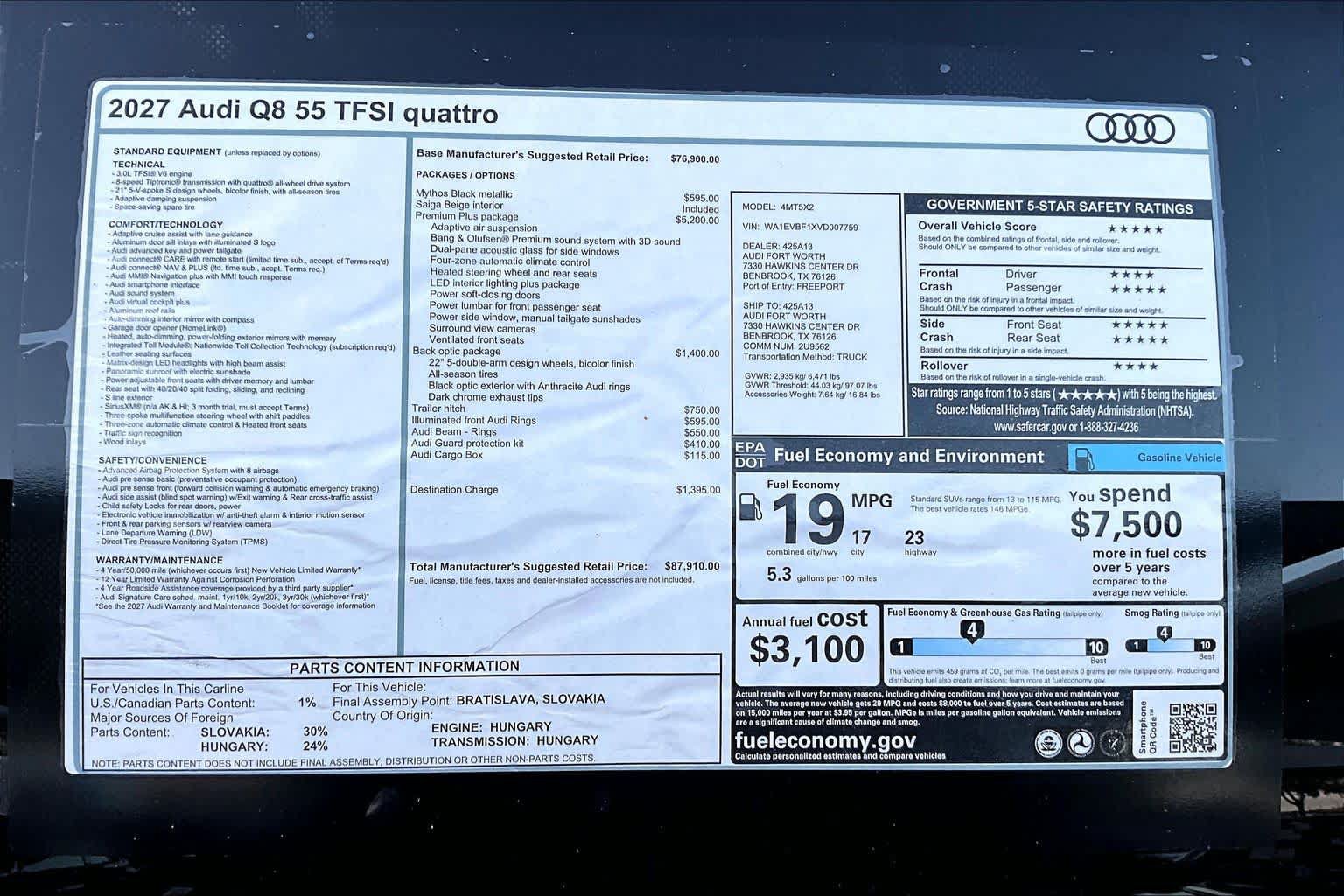 New 2027 Audi Q8 Premium Plus AWD/4WD image 16