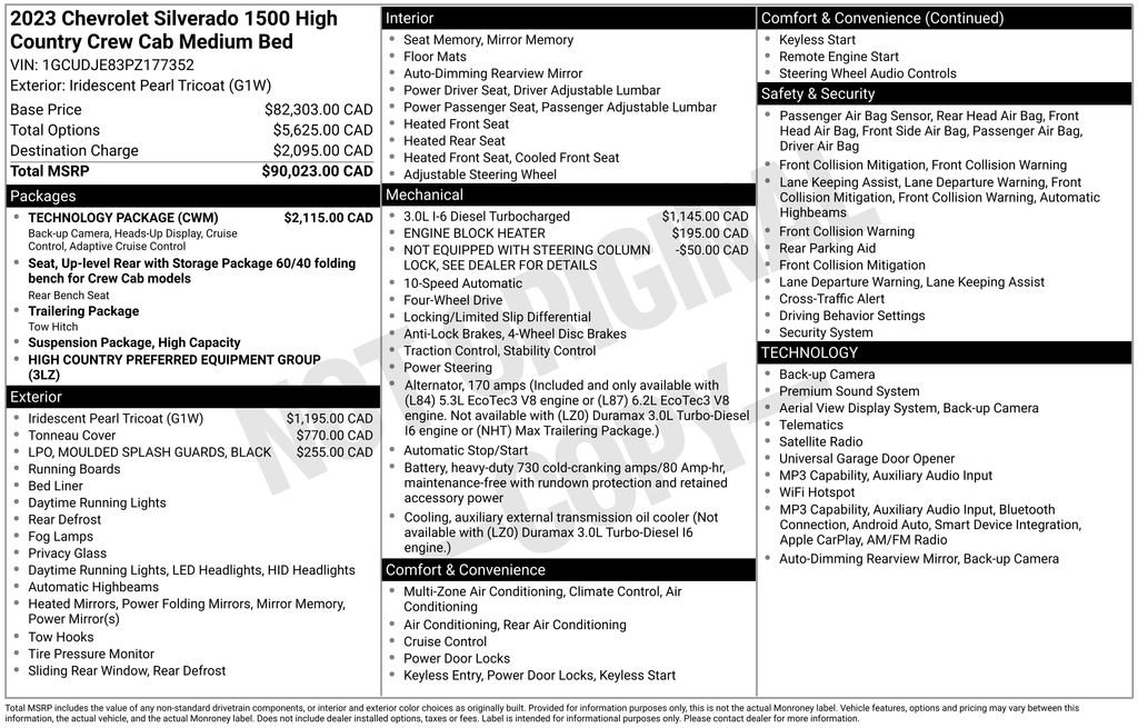 Used 2023 Chevrolet Silverado 1500 High Country w/ Technology Package AWD/4WD image 4