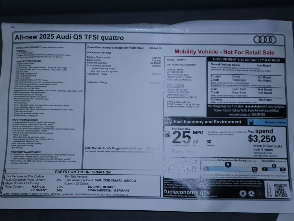Used 2025 Audi Q5 Premium w/ Convenience Package AWD/4WD image 10
