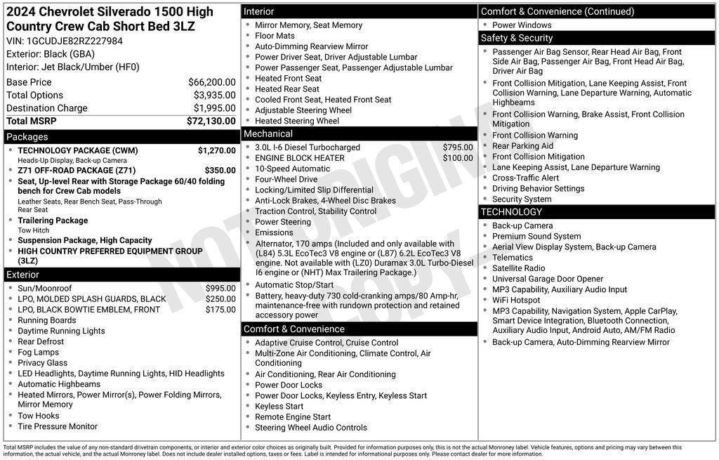 Used 2024 Chevrolet Silverado 1500 High Country w/ Technology Package AWD/4WD image 35