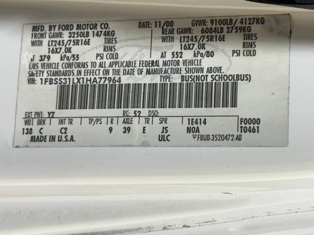 Used 2001 Ford E-350 and Econoline 350 XLT image 76