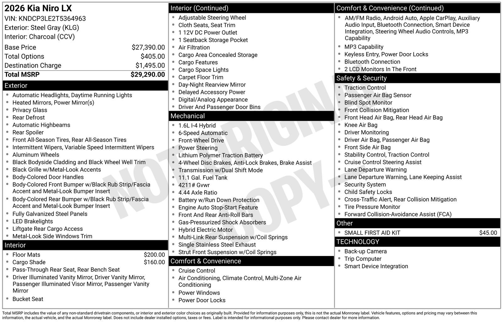 New 2026 Kia Niro LX image 29