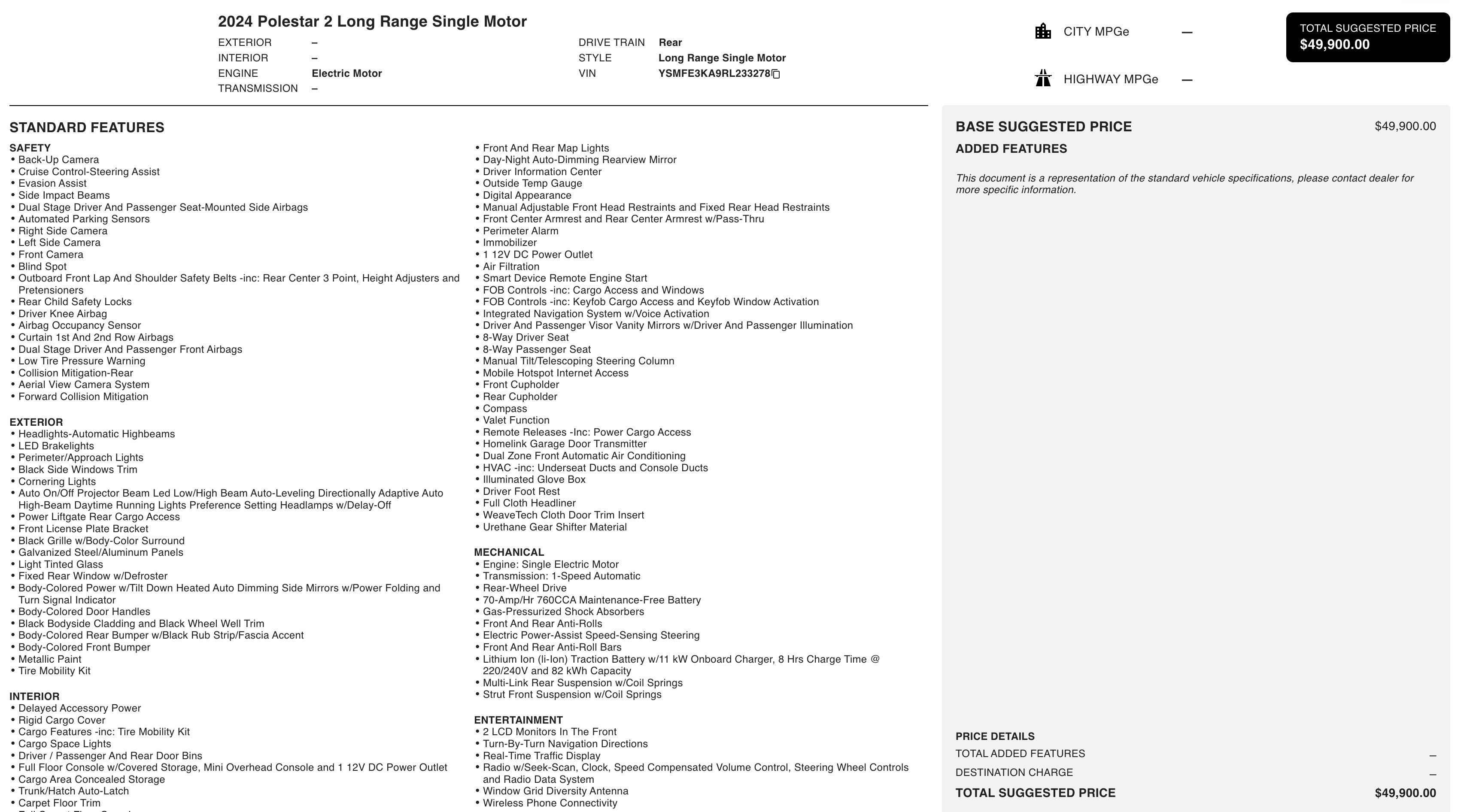Used 2024 Polestar Polestar 2 image 1