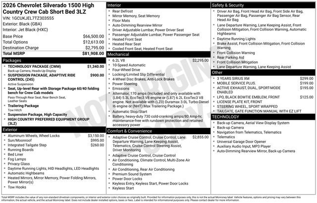 New 2026 Chevrolet Silverado 1500 High Country w/ Technology Package image 26