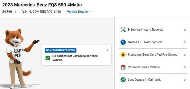 Certified 2023 Mercedes-Benz EQS 580 4MATIC SUV image 3