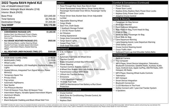 Certified 2022 Toyota RAV4 XLE w/ Convenience Package AWD/4WD image 35
