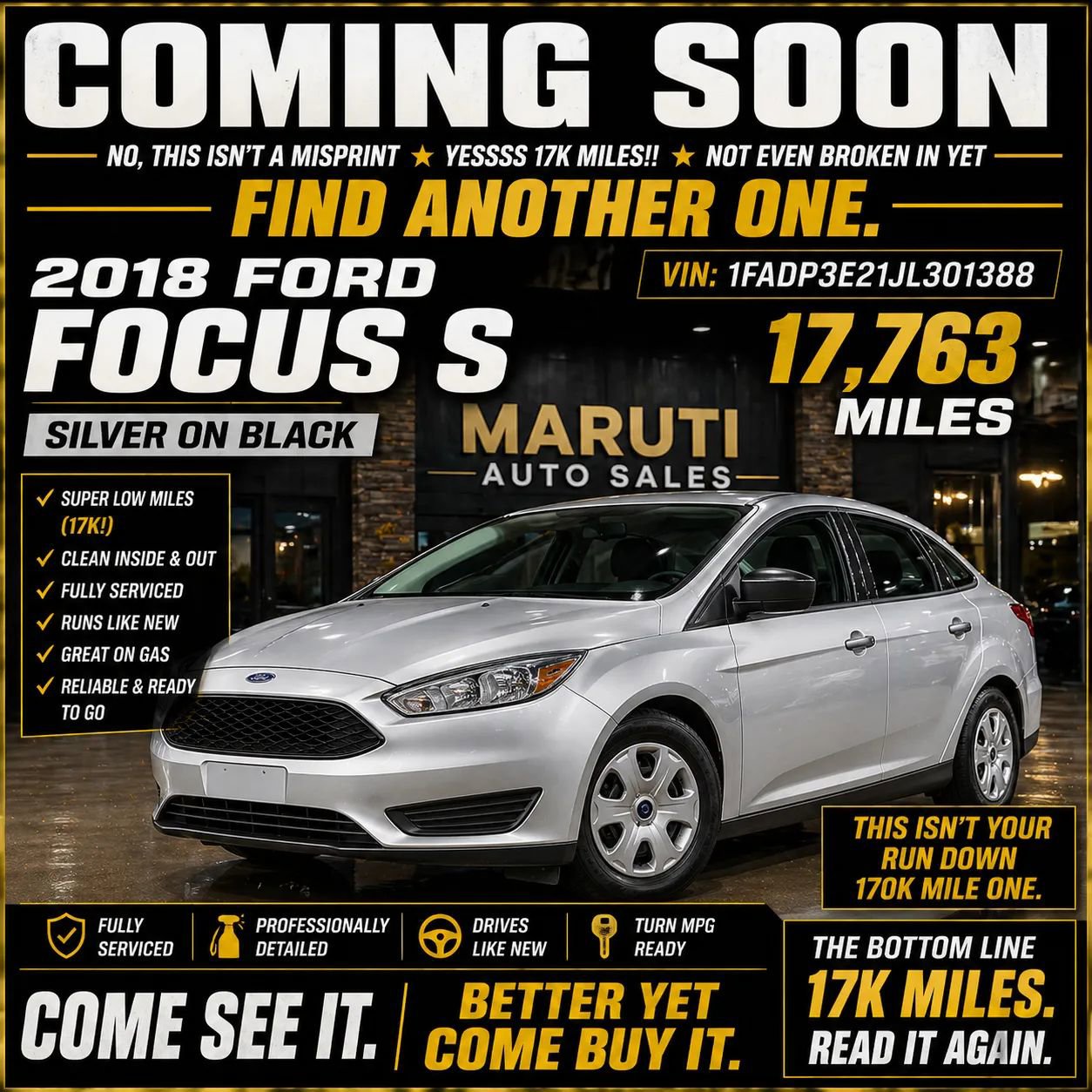 Used 2018 Ford Focus S FWD image 1