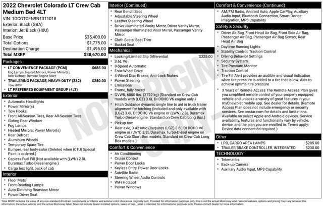 Used 2022 Chevrolet Colorado LT w/ LT Convenience Package image 5