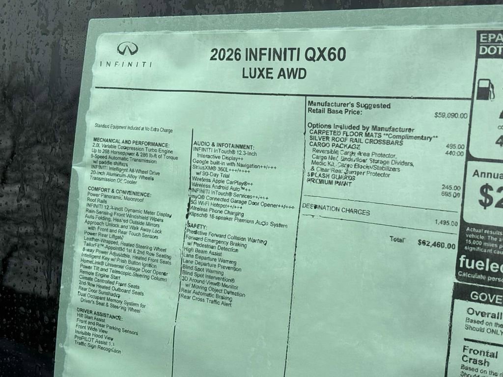 New 2026 INFINITI QX60 Luxe w/ Cargo Package image 20