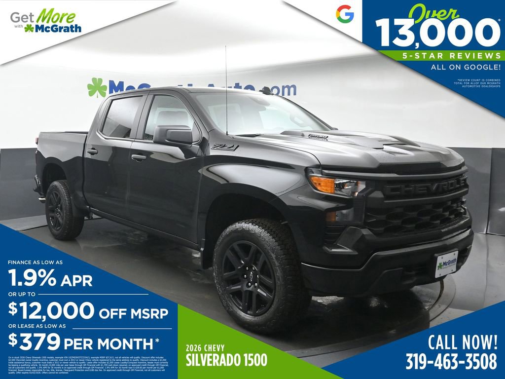 New 2026 Chevrolet Silverado 1500 Custom Trail Boss w/ Dark Appearance Package image 1