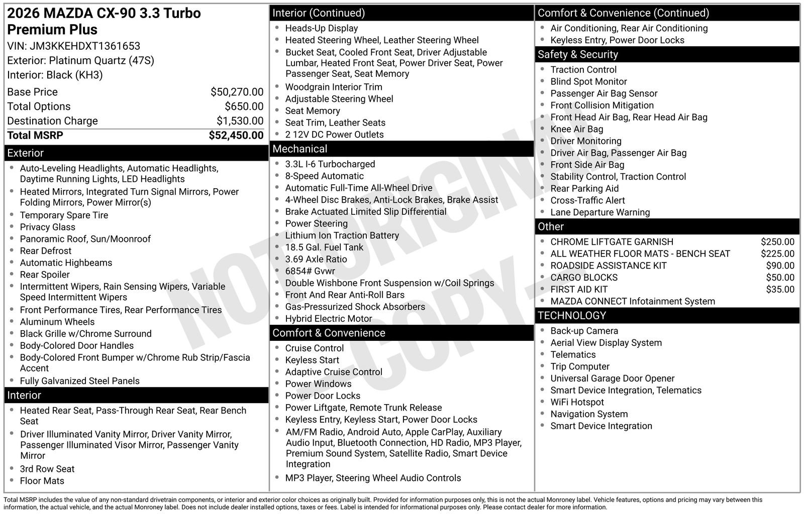 New 2026 MAZDA CX-90 3.3 Turbo w/ Premium Plus Pkg AWD/4WD image 24