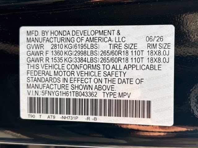 Certified 2026 Honda Pilot TrailSport image 19