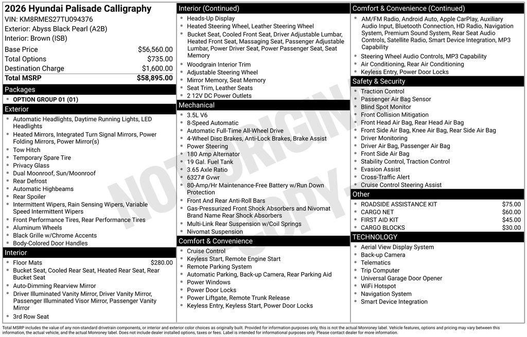 New 2026 Hyundai Palisade Calligraphy AWD/4WD image 6