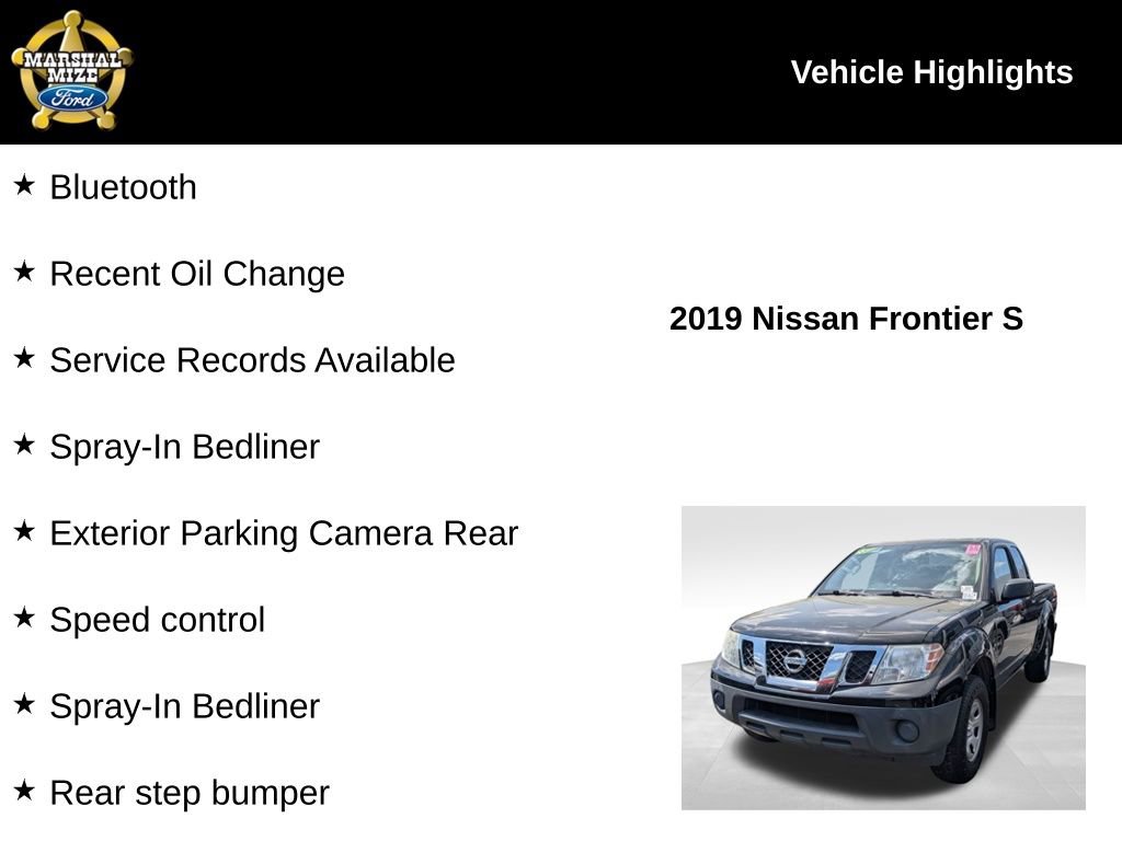 Used 2019 Nissan Frontier S w/ Work Truck Package image 2