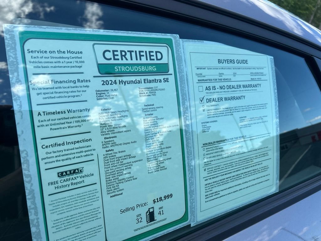 Used 2024 Hyundai Elantra SE FWD image 31