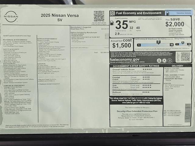 New 2025 Nissan Versa SV image 40