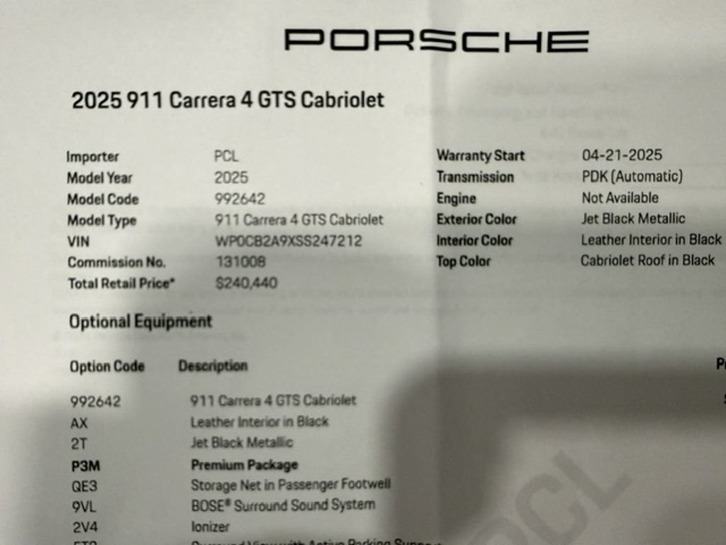Used 2025 Porsche 911 Carrera 4 GTS w/ Premium Package AWD/4WD image 54
