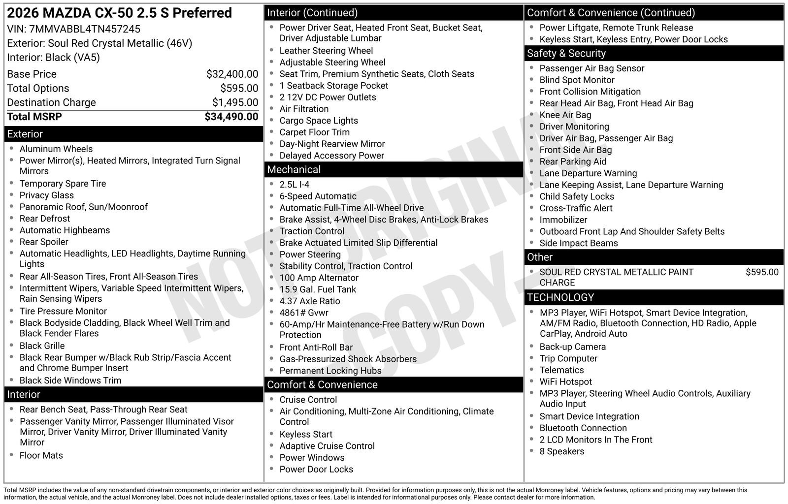Certified 2026 MAZDA CX-50 AWD 2.5 S w/ Preferred Pkg image 29
