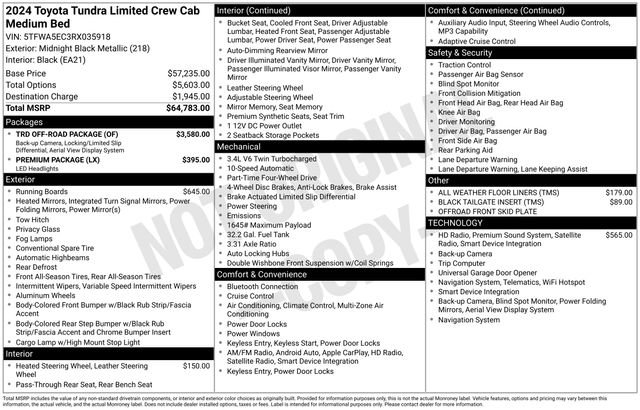 Used 2024 Toyota Tundra Limited w/ TRD Off-Road Package AWD/4WD image 5