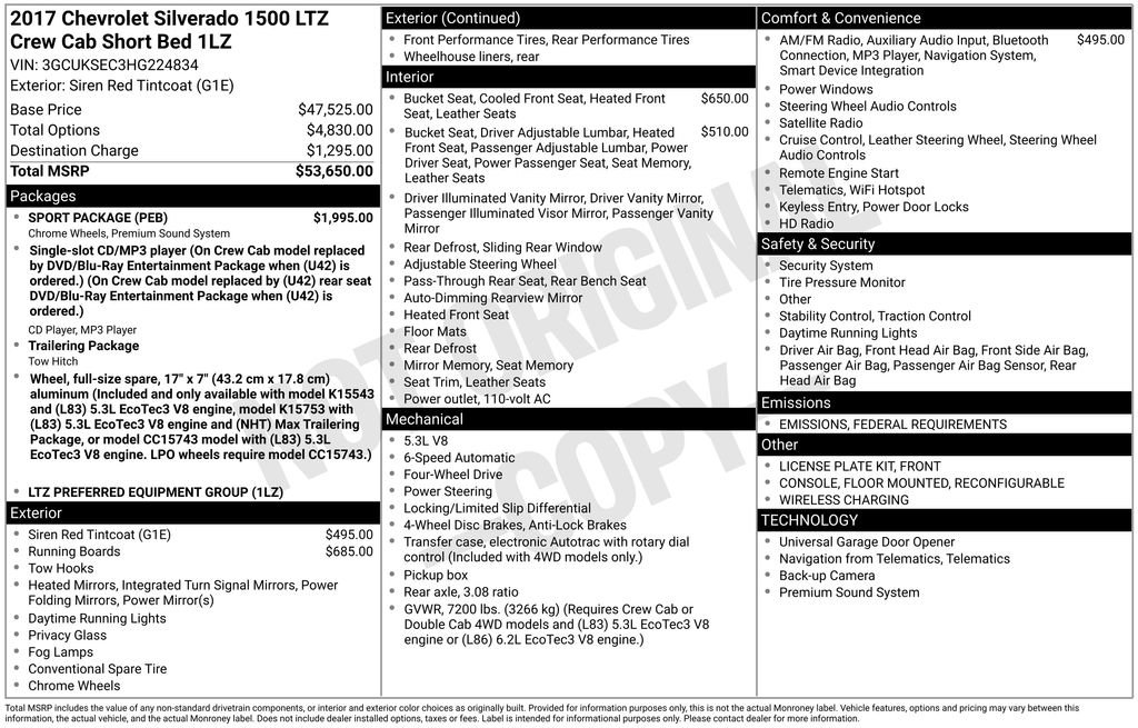 Used 2017 Chevrolet Silverado 1500 LTZ w/ Sport Package image 15