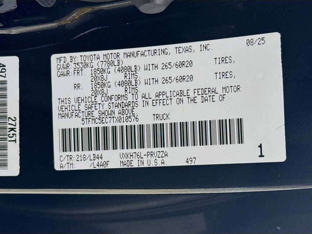 Certified 2026 Toyota Tundra 1794 Edition AWD/4WD image 36