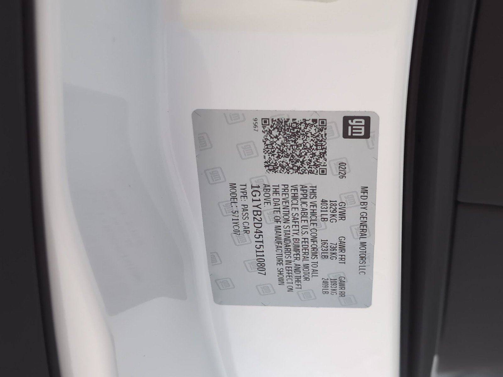New 2026 Chevrolet Corvette Stingray Preferred Cpe w/ Battery Protection Package RWD image 12