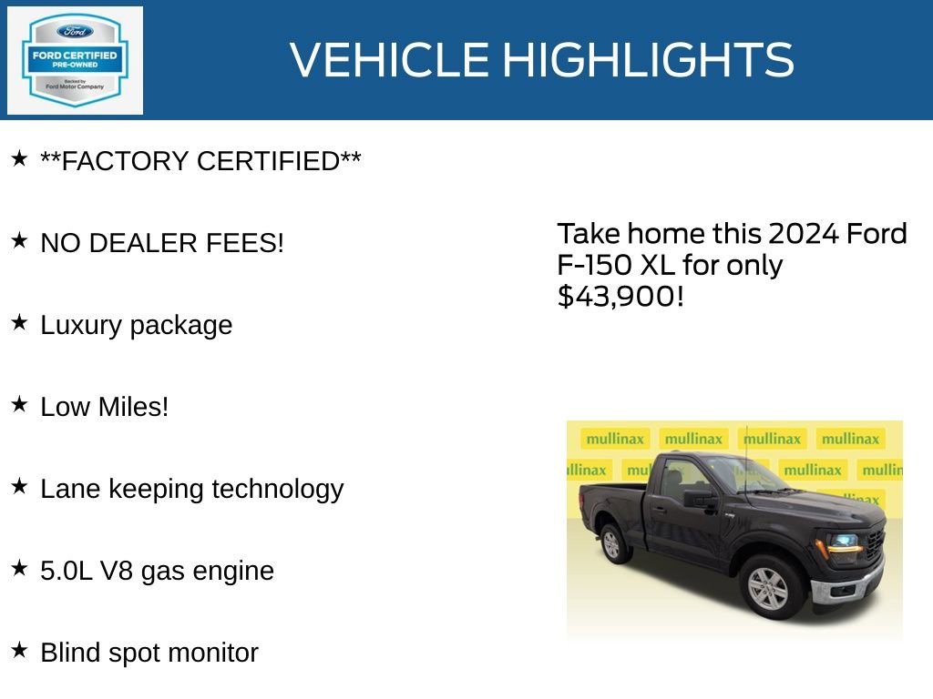 Certified 2024 Ford F150 XL w/ Equipment Group 103A High image 13