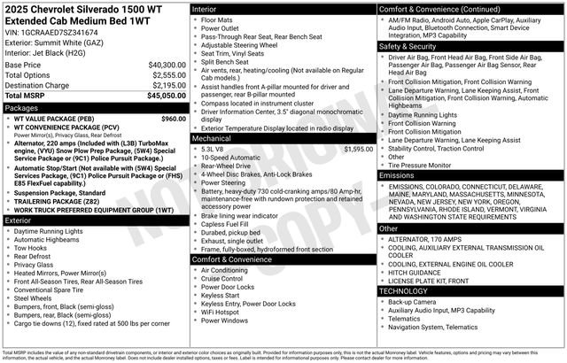 New 2025 Chevrolet Silverado 1500 W/T w/ WT Value Package image 5