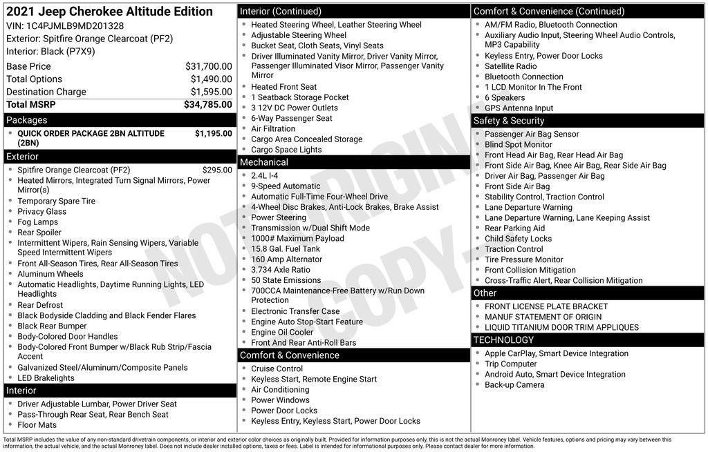 Used 2021 Jeep Cherokee Latitude Plus image 2