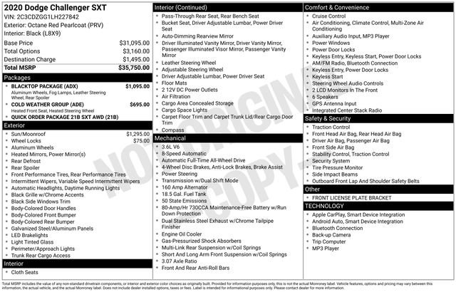 Used 2020 Dodge Challenger SXT w/ Blacktop Package image 19