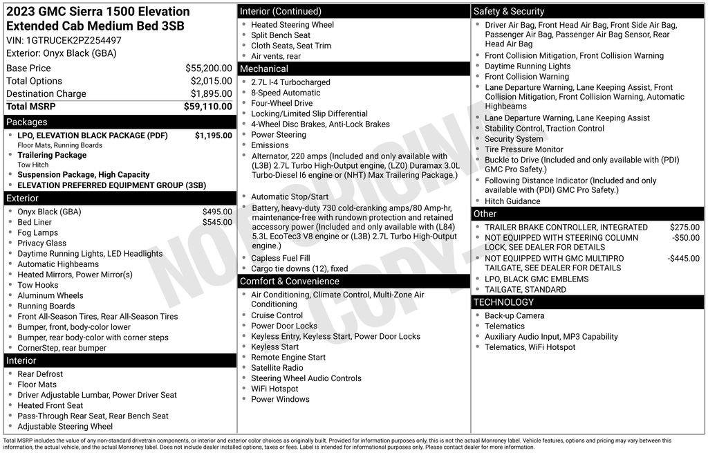 Used 2023 GMC Sierra 1500 Elevation w/ LPO, Elevation Black Package AWD/4WD image 41