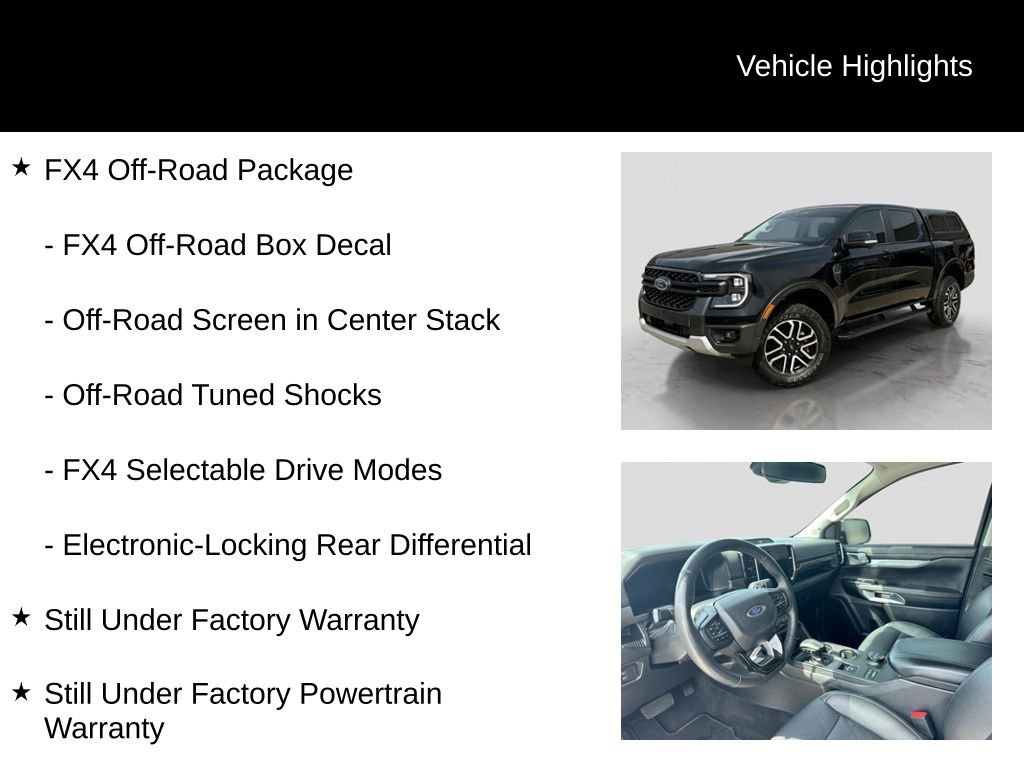 Certified 2024 Ford Ranger Lariat w/ FX4 Off-Road Package AWD/4WD image 16