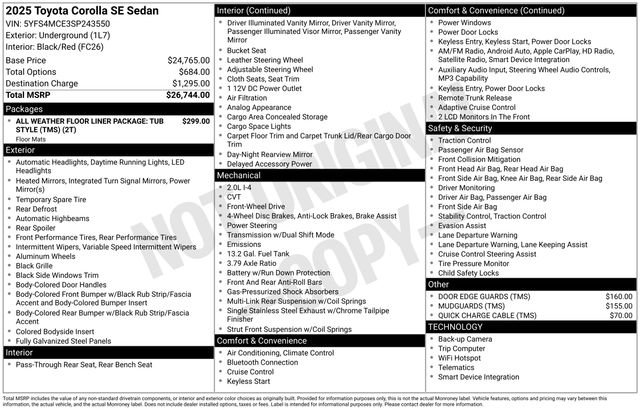 Certified 2025 Toyota Corolla SE FWD image 71