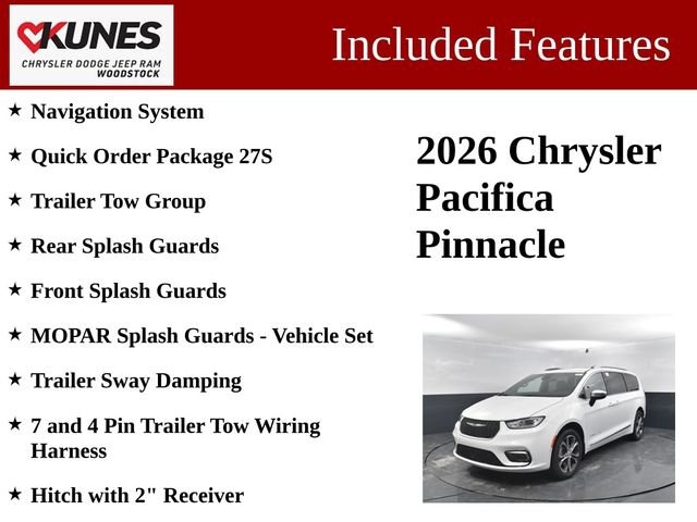 New 2026 Chrysler Pacifica Pinnacle w/ Trailer Tow Group AWD/4WD image 3