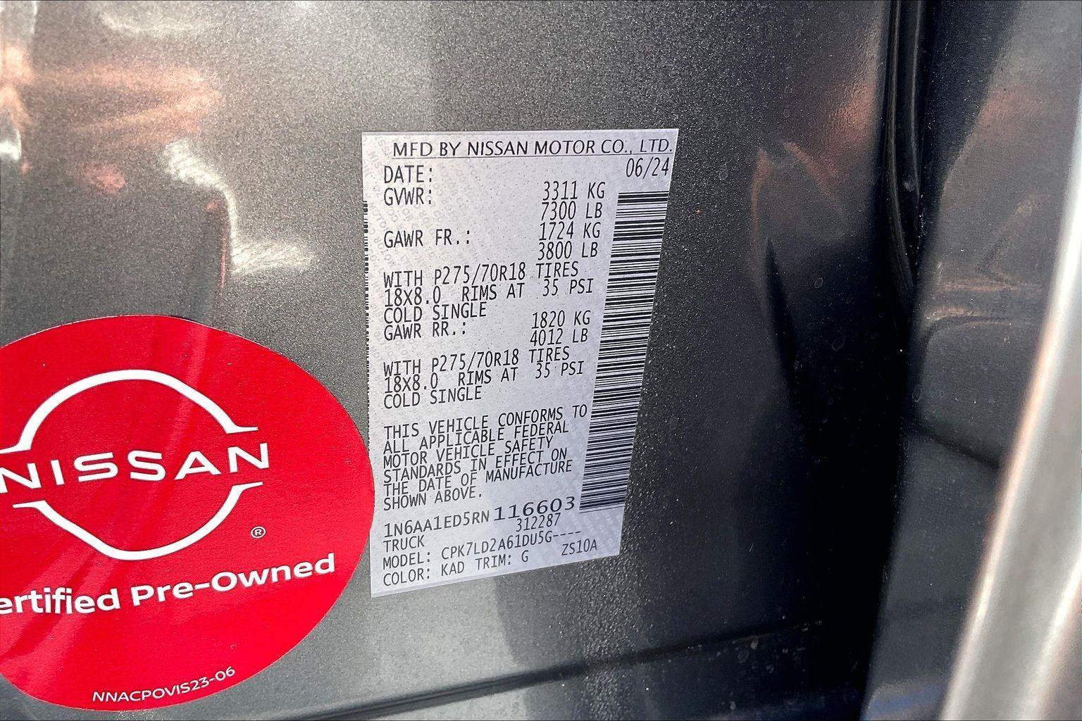 Certified 2024 Nissan Titan PRO-4X w/ Pro-4x Convenience Package AWD/4WD image 36