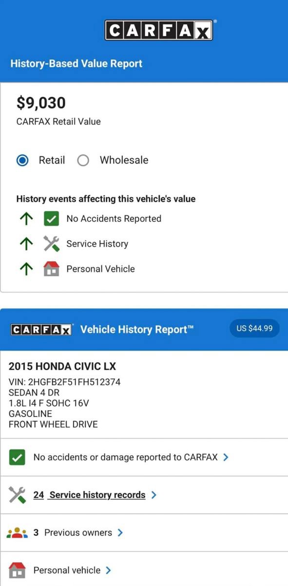 Used 2015 Honda Civic LX image 3