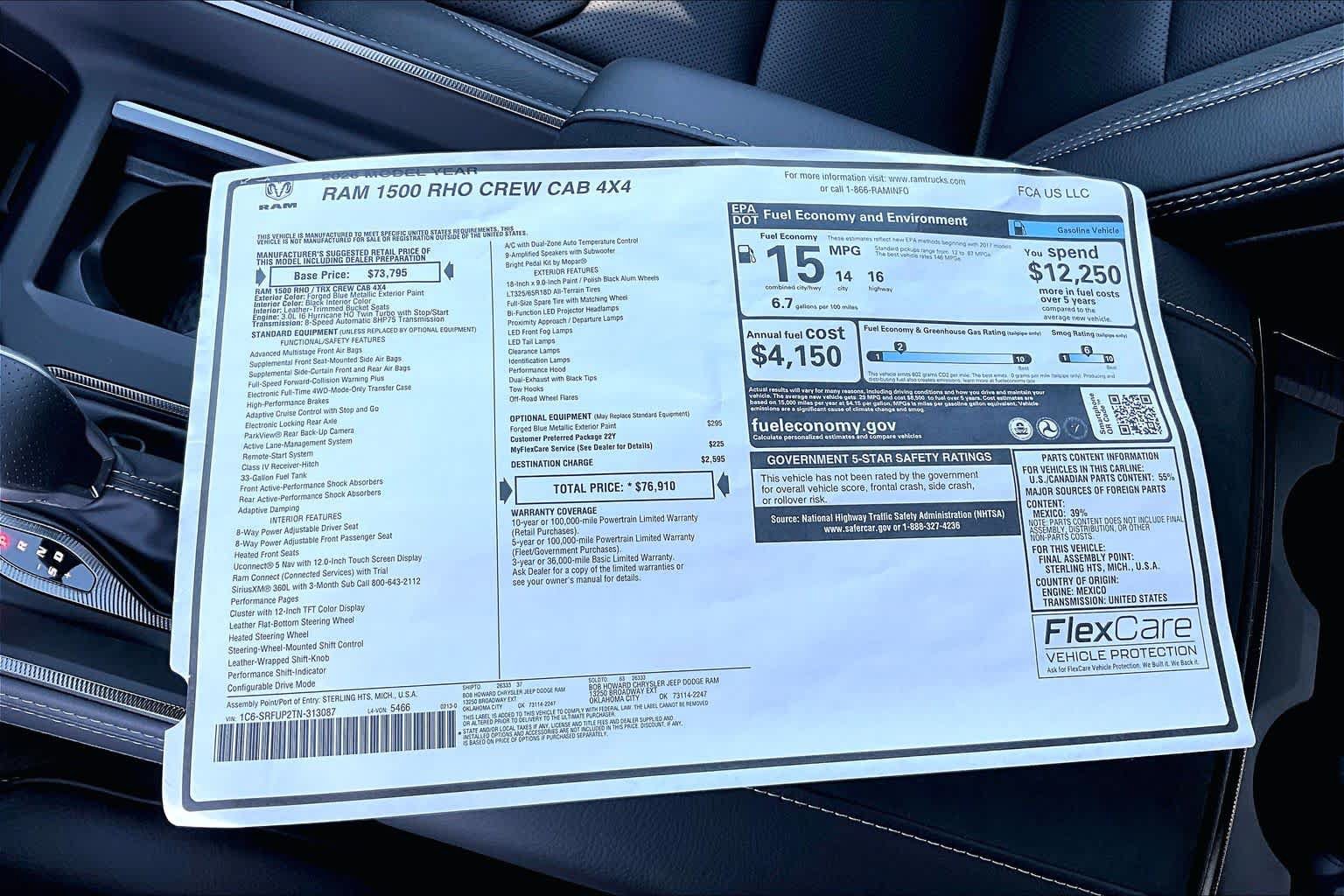New 2026 RAM 1500 RHO AWD/4WD image 17