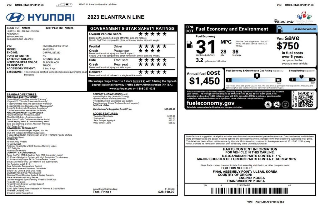 Used 2023 Hyundai Elantra N Line FWD image 2