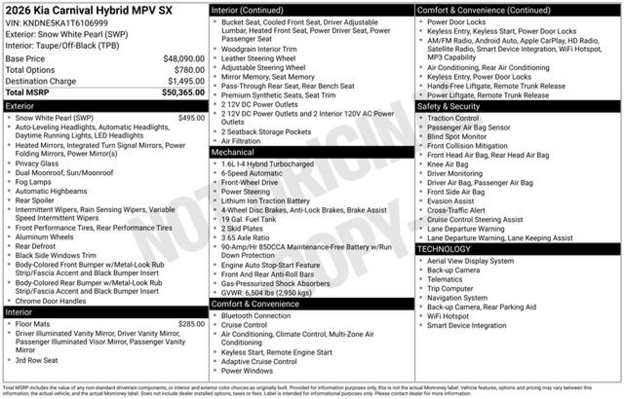 New 2026 Kia Carnival SX image 29