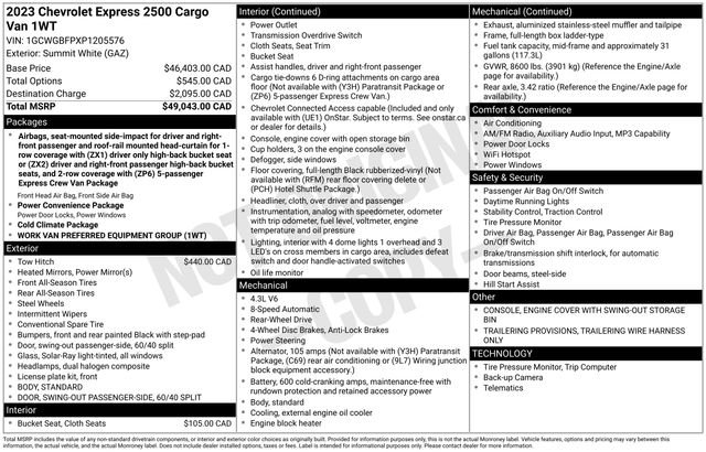 Used 2023 Chevrolet Express 2500 Extended RWD image 31