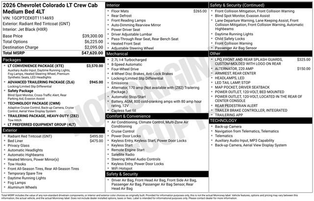 Used 2026 Chevrolet Colorado LT w/ LT Convenience Package AWD/4WD image 7