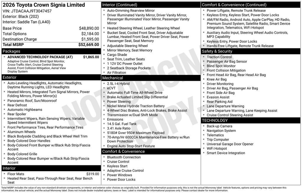 New 2026 Toyota Crown Signia w/ Advanced Technology Package AWD/4WD image 6