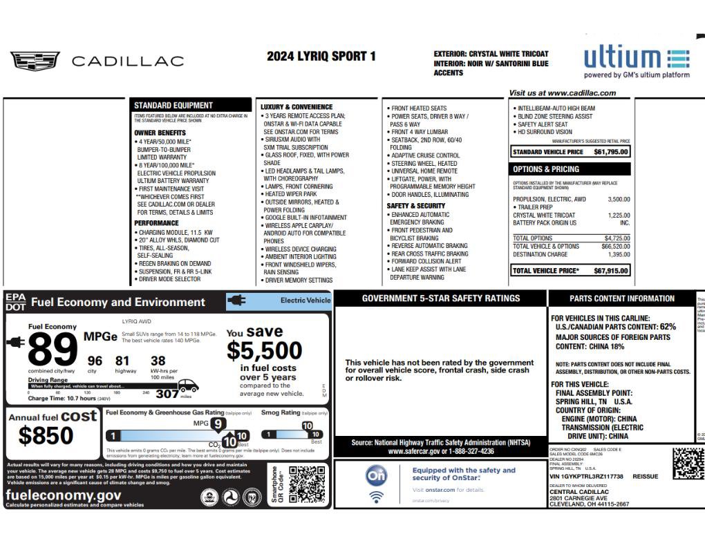 Used 2024 Cadillac Lyriq Sport AWD/4WD image 2