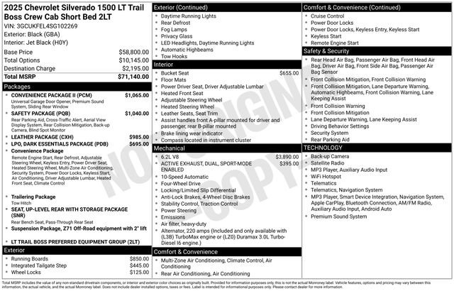 Used 2025 Chevrolet Silverado 1500 LT Trail Boss w/ Convenience Package II AWD/4WD image 2