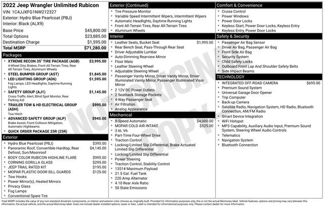 Used 2022 Jeep Wrangler Unlimited Rubicon w/ Xtreme Recon 35" Tire Package image 3