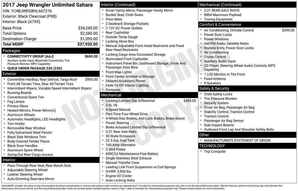 Used 2017 Jeep Wrangler Unlimited Sahara w/ Connectivity Group image 3